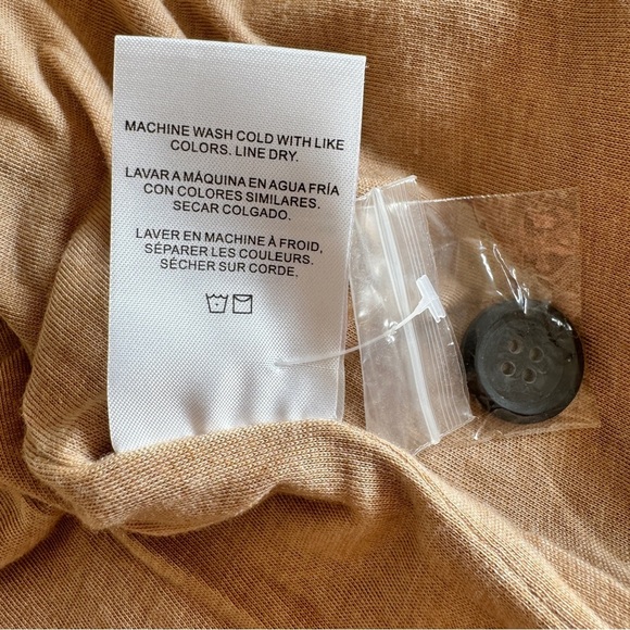 THREAD & SUPPLY Shirt Jacket Shacket S Camel Flannel Jersey Lined Button Front - Picture 14 of 15